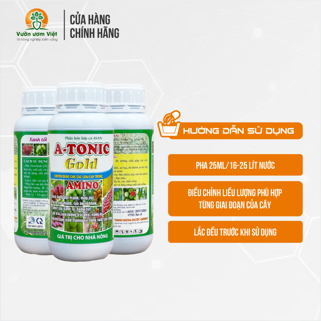 Phân bón hữu cơ Atonic GOLD - kích thích sinh trưởng, phục hồi cây suy, tăng chất lượng cây trồng