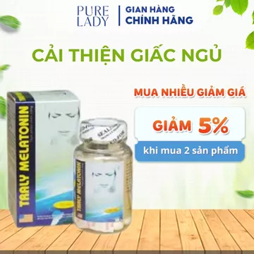Viên uống Traly Melatonin hỗ trợ cải thiện giúp ngủ sâu và ngon hộp 100 viên.