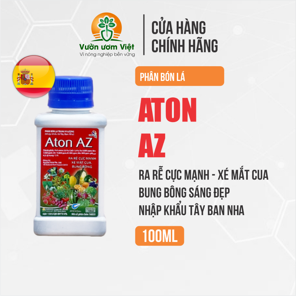 Phân bón Aton AZ - dưỡng bông to, kích rễ mạnh, điều hòa sinh trưởng cây trồng - 100ml
