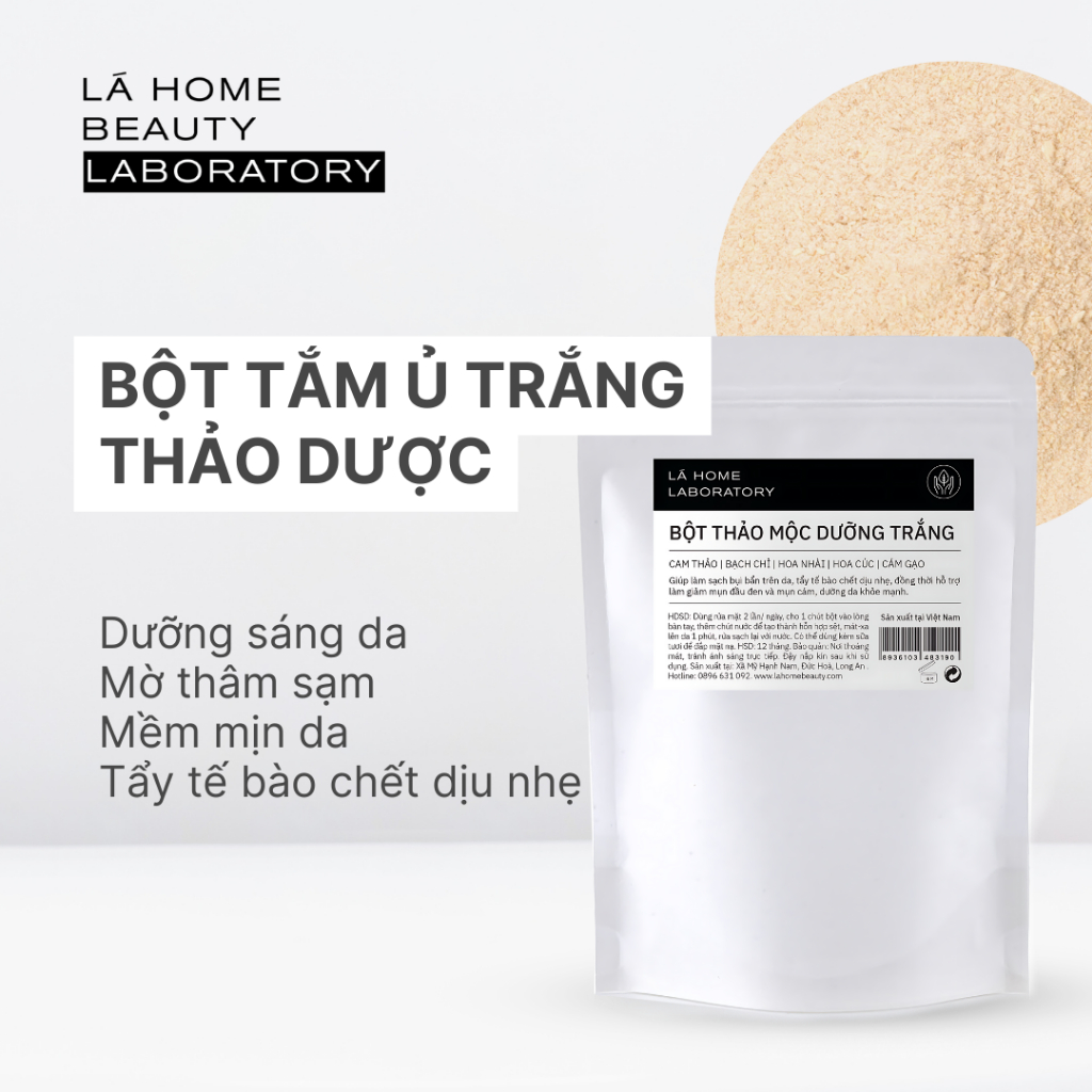 Bột Tắm Ủ Trắng Thảo Dược Lá Home