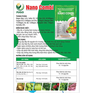 Phân bón HỮU CƠ nước Thổ Nhĩ Kỳ( AMINO ORGANIC) và 2 gói NANO COMBI chelate Thailand [FUGO]