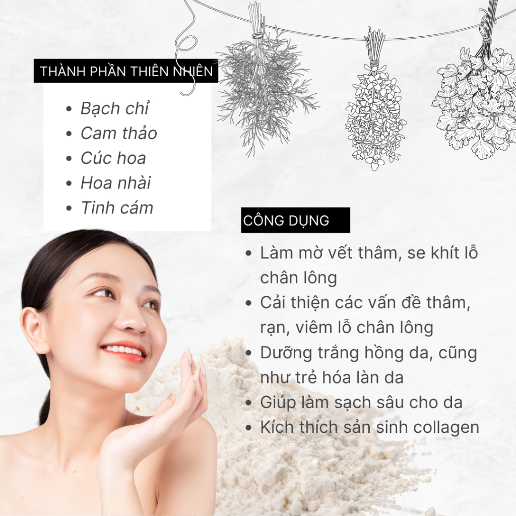 Bột Tắm Ủ Trắng Thảo Dược Lá Home