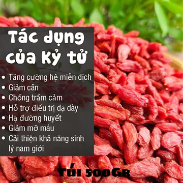 Kỷ tử, kỉ tử, kỉ tử đỏ, túi 500gr hàng cao cấp loại 1, kỷ tử Ninh Hạ, Câu Kỷ Tử, Hữu Cơ Organic