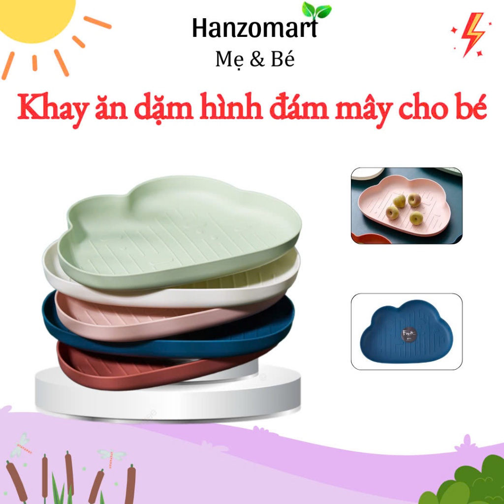 Khay ăn dặm hình đám mây trang trí cho bé ăn dặm