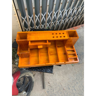 khay gỗ đựng tông đơ rộng 25 cm dài 50cm có ngăn kéo