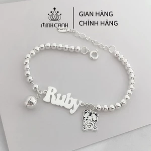 Lắc Bạc Bi Khắc Tên Mix Charm Con Giáp Cho Bé Minh Canh Jewelry