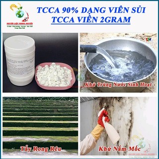 1kg TCCA 90, Clo Viên 2gram Xử lý Nước Hồ Bơi Nước Sinh Hoạt, Diệt Tảo Rong Rêu, Khử Trùng Nhà Cửa