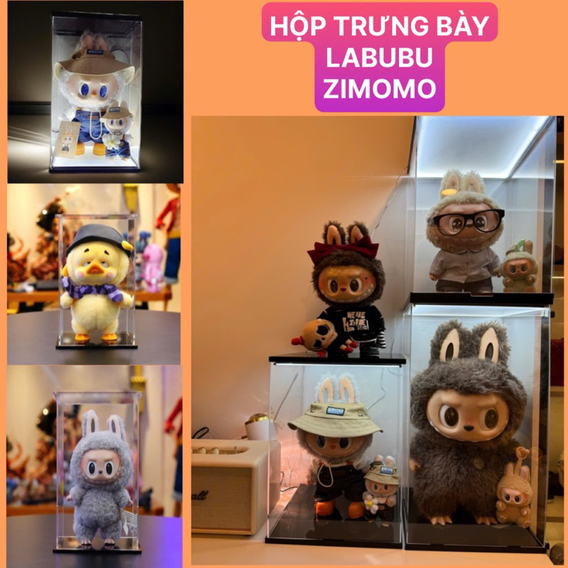 Box mica trưng bày Labubu - Zimomo - Upset Duck - Hộp đựng mô hình nhân ...