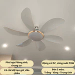 Quạt trần 6 cánh mã 912 động cơ DC điều khiển từ xa 6 cấp độ gió, đèn led 3 màu, quạt cánh nhựa cao cấp, sải cánh 1.22m — ảnh 5