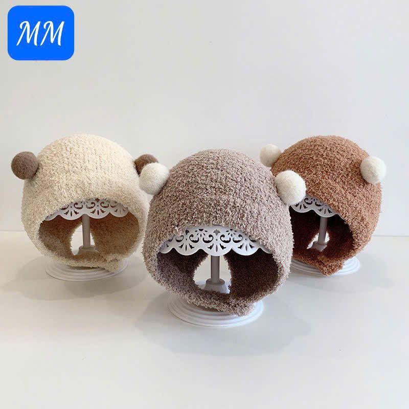 mũ len tai gấu siêu xinh cho bé 0_3 tuổi