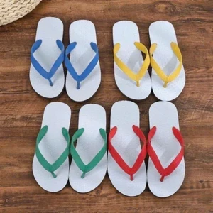 Dép tông lào Thái Lan nam nữ cao su siêu bền chắc chống trơn trượt,nền trắng phối quai màu tươi tắn.