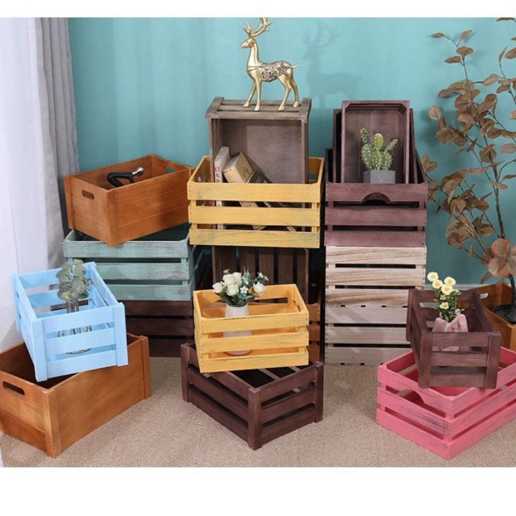 Thùng Gỗ Decor Được Làm Từ Gỗ Thông Cao Cấp, Bền Bỉ - Nội Thất Nhà Xanh 82