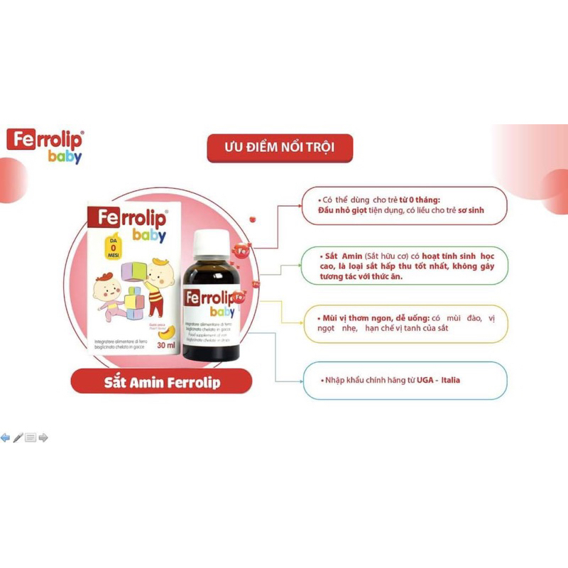 Combo Kẽm Biolizin và Sắt Ferrolip baby cho bé