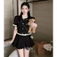 Áo tiểu thư lizsa dễ thương cổ ren áo kiểu nữ phối bèo vải umi hàn co giãn thiết kế 8 cúc dọc dáng croptop cực đẹp