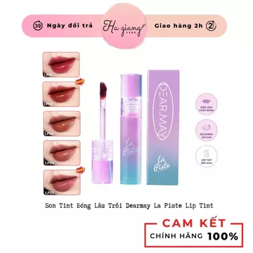 Son Tint Bóng Dearmay La Piste Lip Tint son tint bóng nhẹ, không gây dính trên môi tone hồng đất lạnh xinh