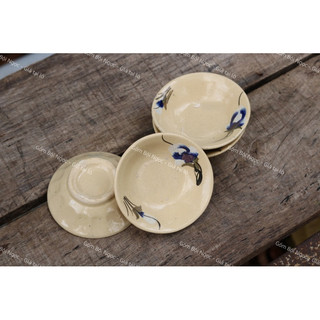 Chén Gốm Vẽ Hoa/Gà/Phết Xanh Size To 9.5cm - Đổ Bánh Bèo - Nướng Trứng -Chén Chấm -Gốm Xưa Lái Thiêu Cho Người Hoài Niệm