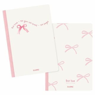 KLONG - Vở kẻ ngang chấm may dán gáy size B5 120 trang ♥mẫu Nơ PASTEL COQUETTE 100/76; MS: 861 ♥ Lined Notebook, Ribbons