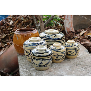 Thố Mặc Võng Xanh Truyền Thống Cổ Xưa/Cá/Chỉ/Sọc/Măng Cụt/Gà Nhiều Size - Đựng Gà Tiềm Yến Chưng - Gốm Xưa Lái Thiêu