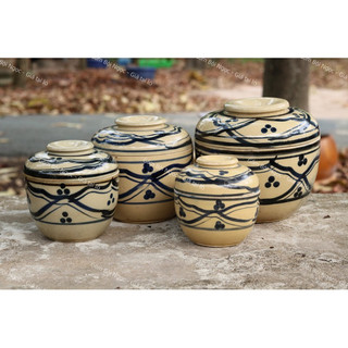 Thố Mặc Võng Xanh Truyền Thống Cổ Xưa/Cá/Chỉ/Sọc/Măng Cụt/Gà Nhiều Size - Đựng Gà Tiềm Yến Chưng - Gốm Xưa Lái Thiêu