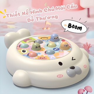 Đồ Chơi Đập Chuột Hình Hải Cẩu Kèm Bàn Xoay 360 Độ - Có Hiệu Ứng Nhạc Hấp Dẫn Giúp Tăng Cường Vận Động Tay Và Mắt Cho Bé