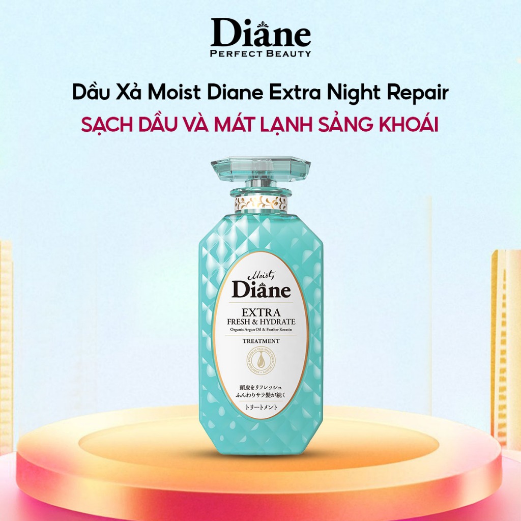 Dầu Gội Đầu Sạch Dầu, Ngăn Ngừa Gàu, Thông Thoáng Mát Lạnh Moist Diane  Extra Fresh & Hydrate 450ml