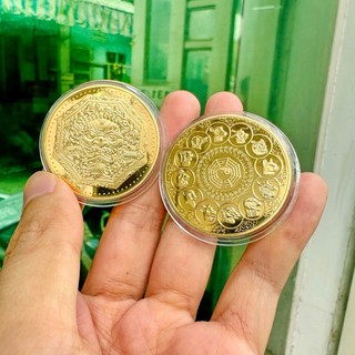 [ĐÃ THỈ.NH] XU GIẢI TAM TAI Mặt Hổ Phù Ngậm Kiếm Phong Thủy Tránh Tam Tai 12 Con Giáp - Trấn Trạch , Bình An Tài Lộc