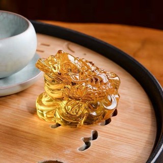 Cóc Ngậm Tiền Vàng 3 chân con Thiềm Thừ bằng Pha Lê Thủy Tinh , giúp tăng cường tài lộc , bình an , hạnh phúc , HÓT