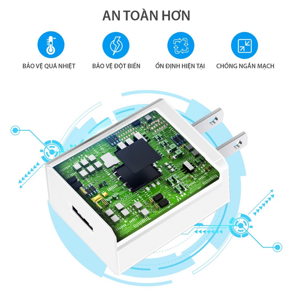 Ảnh Củ Sạc Nhanh 2A Tiêu Chuẩn Châu ÂU 5V-2A Bagi CE-M52/5V-2A 4
