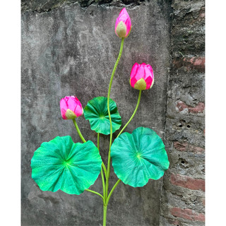 Cành Sen Búp 3 Bông 💥HÀNG CAO CẤP💥 Cành Sen Quan Âm, Hoa Sen Lụa Trang Trí Nội Thất Cực Sang