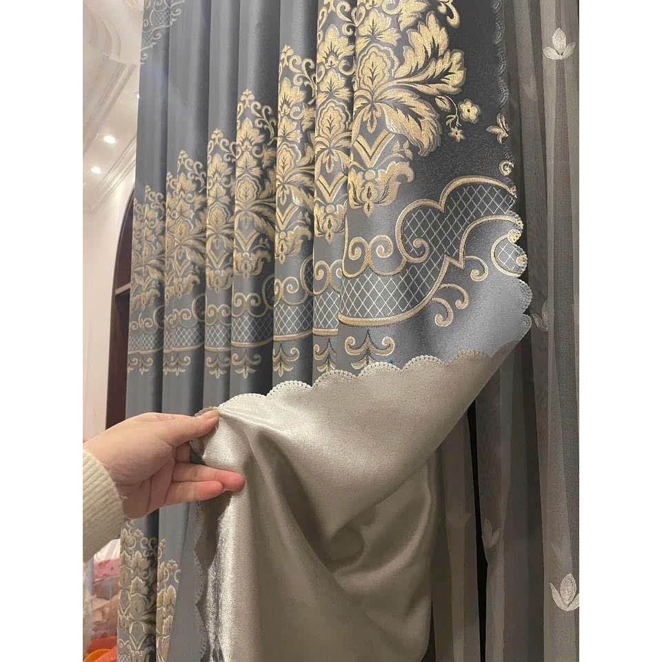 RÈM GẤM NGỌC TRAI GHI HOẠ TIẾT LOẠI 1 SIÊU DÀY ( TRỌNG LƯỢNG 900 GRAM/ 1M VẢI ) Chống nắng 98% | BigBuy360 - bigbuy360.vn