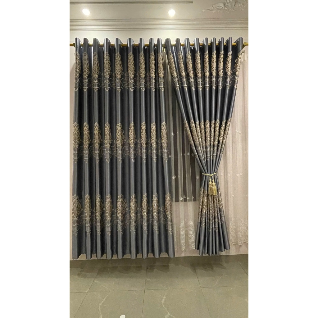RÈM GẤM NGỌC TRAI GHI HOẠ TIẾT LOẠI 1 SIÊU DÀY ( TRỌNG LƯỢNG 900 GRAM/ 1M VẢI ) Chống nắng 98% | BigBuy360 - bigbuy360.vn