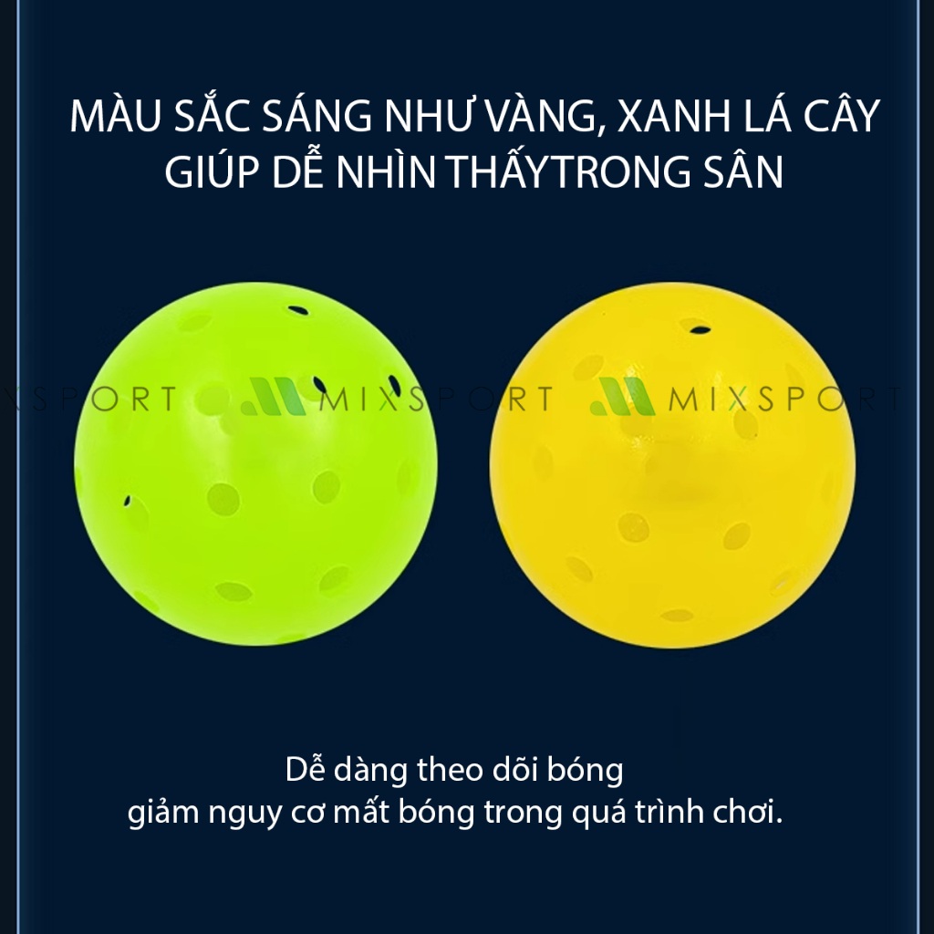 Ảnh Bóng Pickleball Mixsport Set 6 Quả Đường Kính 74mm Dùng Để Tập Luyện Và Thi Đấu Trong Nhà Ngoài Trời 2