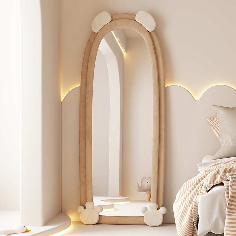 gương toàn thân hình quả bơ, cá heo, hạt đậu NHU Y DECOR chất liệu khung gương bọc nỉ, nước gương nịnh dáng đẹp da