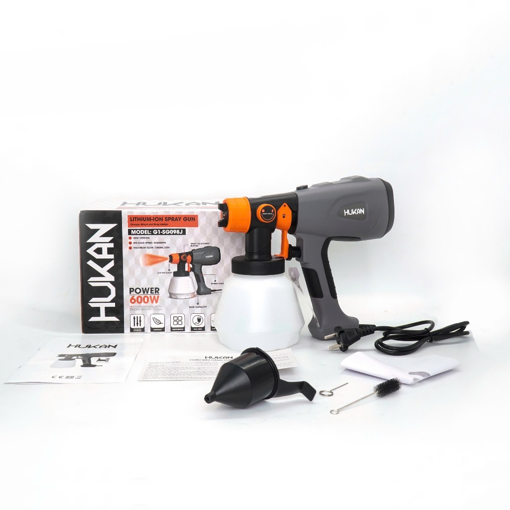 Máy Phun Sơn Điện HUKAN G1-SG098J| Công suất 600W, Tốc độ không tải: 38000 vòng/phút,  Điện áp: 220V~50Hz, BH 6 Tháng