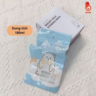 Túi trữ sữa Vcoool cao cấp hộp 30 túi 180ml, có vòi rót tiện lợi