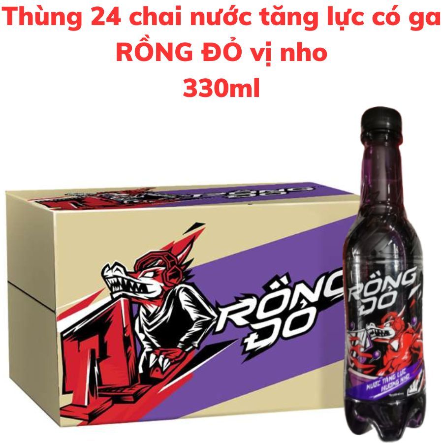 Nước tăng lực hương nho RỒNG ĐỎ chai 330ml | Shopee Việt Nam
