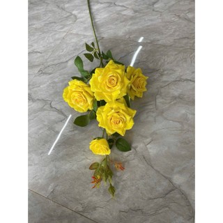 Cành Hồng Nhung 5 Bông💥HÀNG NHẬP NGUYÊN CÀNH CAO CẤP💥 Hoa Hồng Nhung Cành Cao 92cm, Trang Trí Nhà Cửa Sực Sang Trọng