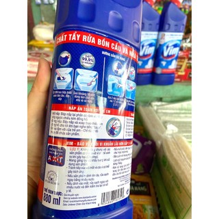 Vim - Chất tẩy rửa bồn cầu và nhà tắm - chai 880mL - xanh biển