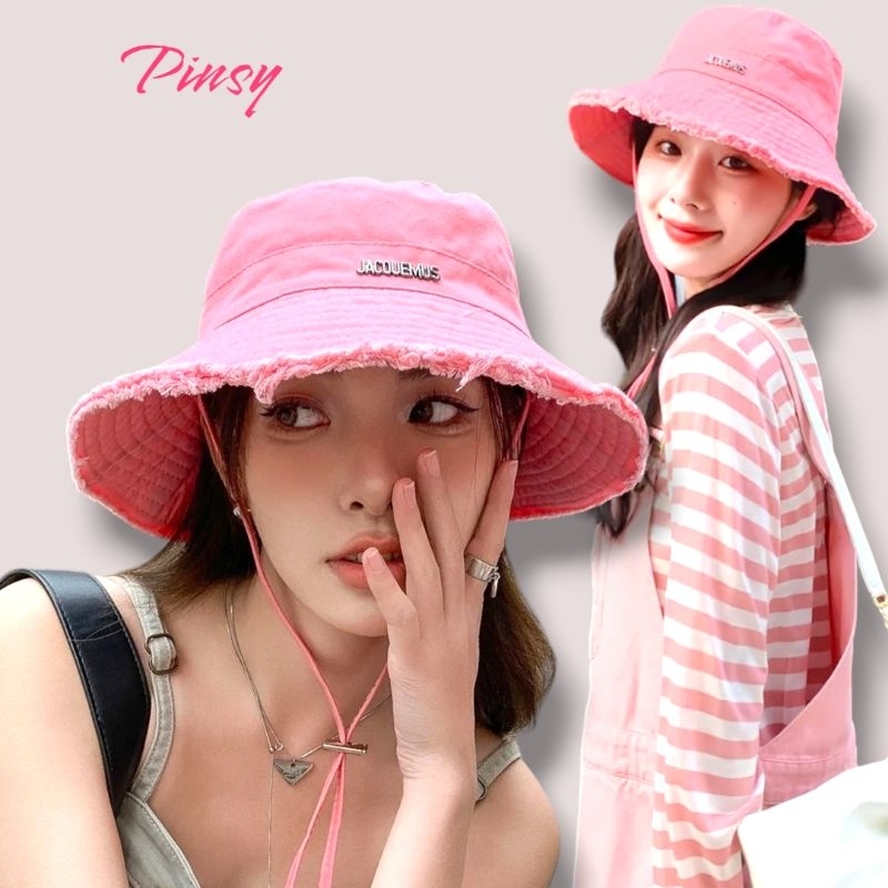 Mũ bucket viền rách tua rua J@CQUEMUS logo nhỏ (mới) unisex nón tai bèo ...
