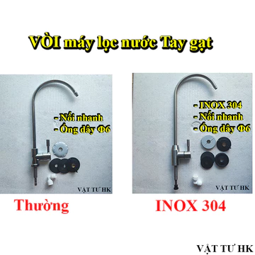 Vòi máy lọc nước tay gạt, full phụ kiện như hình vòi INOX máy lọc nước RO - Nano - UF - Ion Kiềm