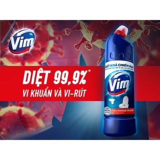 Vim - Chất tẩy rửa bồn cầu và nhà tắm - chai 880mL - xanh biển