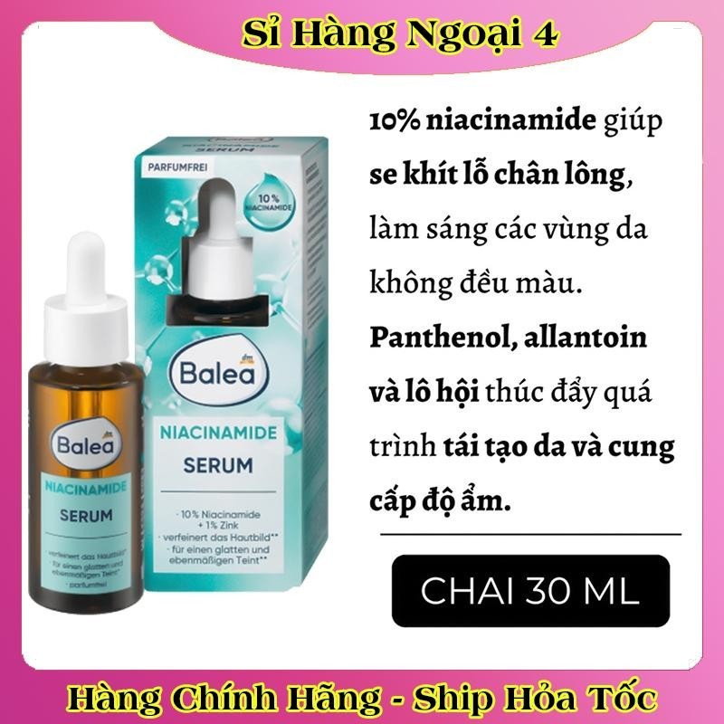 [auth] Serum Niacinamide sáng trắng da se khít lổ chân lông Balea Đức [ Nội địa Đức Đủ Bill] [Hot]