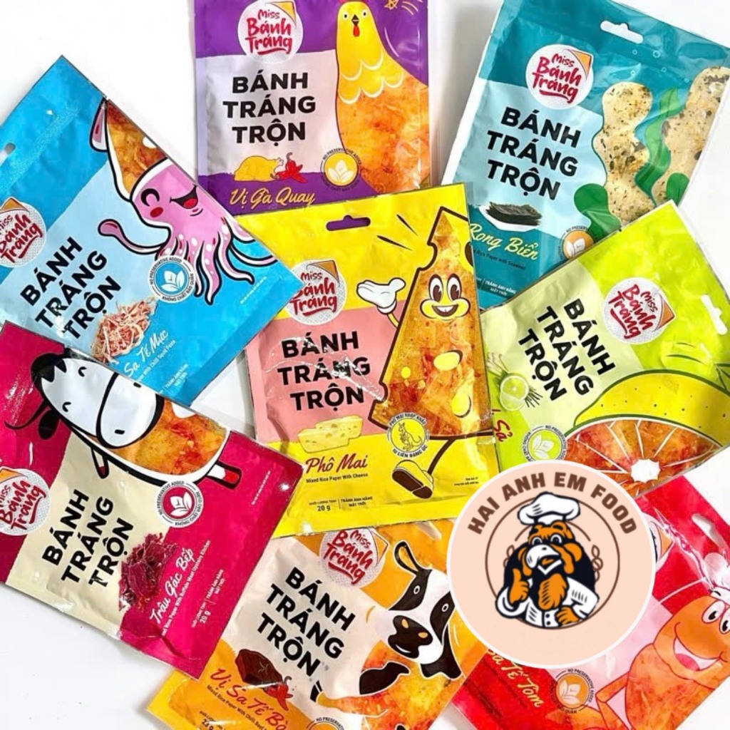 Combo 10 Bánh tráng trộn các vị Miss Bánh Tráng Vinasnack (gói 20~23g