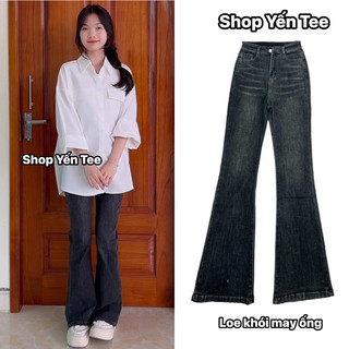 Quần jeans ống loe màu khói loang , màu mới Yến Tee Shop #10070