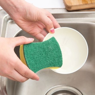 Miếng rửa chén bát 2 mặt xanh vàng cọ rửa xoong loại to