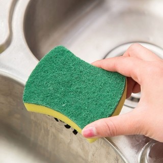 Miếng rửa chén bát 2 mặt xanh vàng cọ rửa xoong loại to