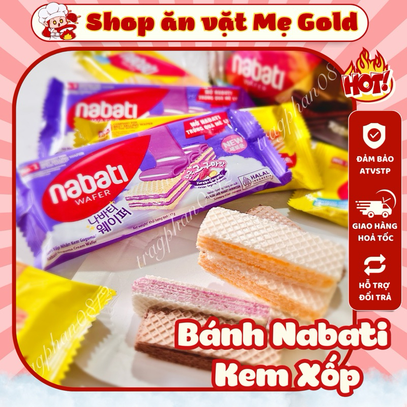 [Lẻ] Bánh Nabati thanh kem xốp, bánh xốp Nabati các vị (gói 17g dùng ...