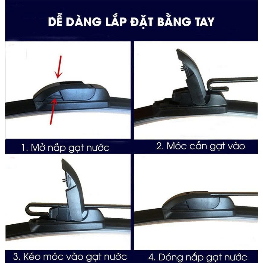 Gạt mưa xe Kia Morning /Picanto 2009 - 2023 gạt mềm không xương  (Giá 1 đôi)