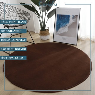Thảm tròn trải sàn phòng khách 120cm màu Nâu NHUNG nỉ cao cấp