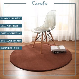 Thảm tròn trải sàn phòng khách 120cm màu Nâu NHUNG nỉ cao cấp